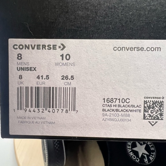Converse CTAS HI Black/White - Picture 4 of 11